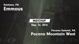 Matchup: Emmaus vs. Pocono Mountain West  2016