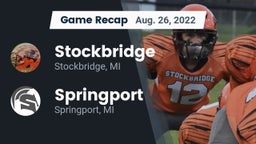 Recap: Stockbridge  vs. Springport  2022