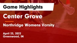 Center Grove  vs Northridge  Womens Varsity Game Highlights - April 23, 2022
