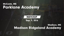Matchup: Parklane Academy vs. Madison Ridgeland Academy 2016