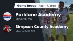 Recap: Parklane Academy  vs. Simpson County Academy 2018