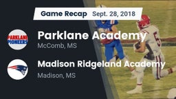 Recap: Parklane Academy  vs. Madison Ridgeland Academy 2018