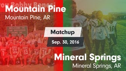 Matchup: Mountain Pine vs. Mineral Springs  2016