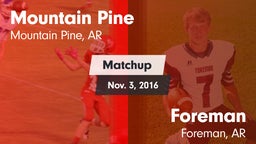 Matchup: Mountain Pine vs. Foreman  2016