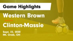 Western Brown  vs Clinton-Massie  Game Highlights - Sept. 22, 2020