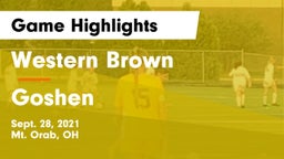 Western Brown  vs Goshen  Game Highlights - Sept. 28, 2021