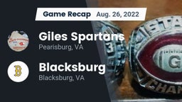 Recap: Giles  Spartans vs. Blacksburg  2022