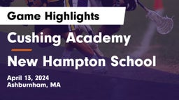 Cushing Academy  vs New Hampton School  Game Highlights - April 13, 2024