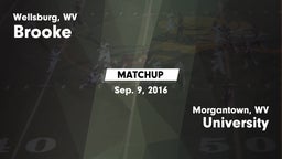 Matchup: Brooke vs. University  2016