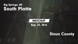 Matchup: South Platte vs. Sioux County 2016