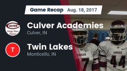 Recap: Culver Academies vs. Twin Lakes  2017