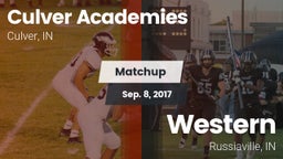 Matchup: Culver Academies vs. Western  2017