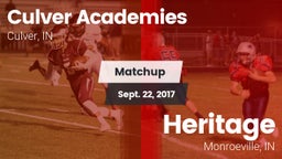 Matchup: Culver Academies vs. Heritage  2017