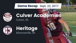 Recap: Culver Academies vs. Heritage  2017