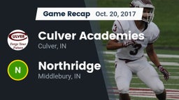 Recap: Culver Academies vs. Northridge  2017