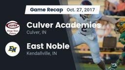 Recap: Culver Academies vs. East Noble  2017