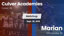 Matchup: Culver Academies vs. Marian  2018