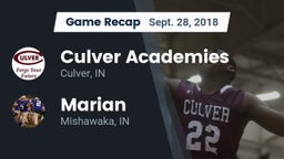 Recap: Culver Academies vs. Marian  2018