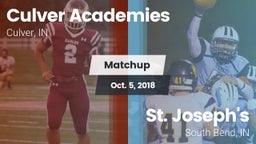 Matchup: Culver Academies vs. St. Joseph's  2018