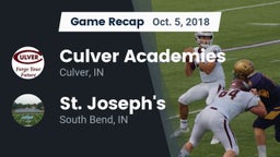 Recap: Culver Academies vs. St. Joseph's  2018