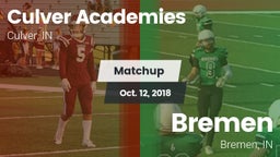 Matchup: Culver Academies vs. Bremen  2018