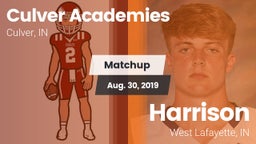 Matchup: Culver Academies vs. Harrison  2019