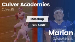 Matchup: Culver Academies vs. Marian  2019