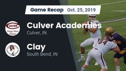 Recap: Culver Academies vs. Clay  2019