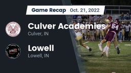Recap: Culver Academies vs. Lowell  2022