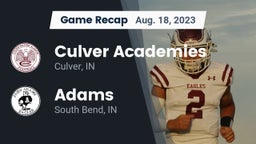 Recap: Culver Academies vs. Adams  2023