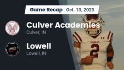 Recap: Culver Academies vs. Lowell  2023