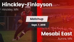 Matchup: Hinckley-Finlayson vs. Mesabi East  2018