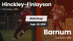 Matchup: Hinckley-Finlayson vs. Barnum  2018