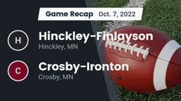 Recap: Hinckley-Finlayson  vs. Crosby-Ironton  2022