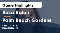 Boca Raton  vs Palm Beach Gardens Game Highlights - Sept. 17, 2019