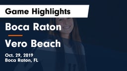 Boca Raton  vs Vero Beach  Game Highlights - Oct. 29, 2019