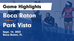 Boca Raton  vs Park Vista  Game Highlights - Sept. 14, 2022