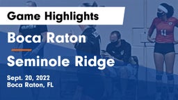 Boca Raton  vs Seminole Ridge Game Highlights - Sept. 20, 2022
