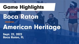 Boca Raton  vs American Heritage  Game Highlights - Sept. 22, 2022