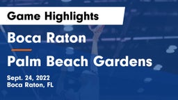 Boca Raton  vs Palm Beach Gardens  Game Highlights - Sept. 24, 2022