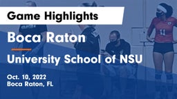 Boca Raton  vs University School of NSU Game Highlights - Oct. 10, 2022