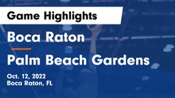 Boca Raton  vs Palm Beach Gardens  Game Highlights - Oct. 12, 2022
