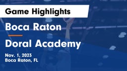 Boca Raton  vs Doral Academy  Game Highlights - Nov. 1, 2023