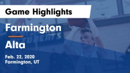 Farmington  vs Alta  Game Highlights - Feb. 22, 2020