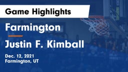 Farmington  vs Justin F. Kimball  Game Highlights - Dec. 12, 2021