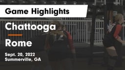 Chattooga  vs Rome Game Highlights - Sept. 20, 2022