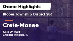 Bloom Township  District 206 vs Crete-Monee  Game Highlights - April 29, 2024