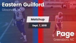 Matchup: Eastern Guilford vs. Page  2018