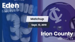 Matchup: Eden vs. Irion County  2019