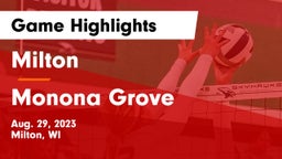 Milton  vs Monona Grove  Game Highlights - Aug. 29, 2023